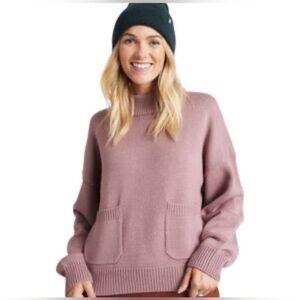 Kit & Ace merino wool dusty pink mock neck sweater size large oversized fit